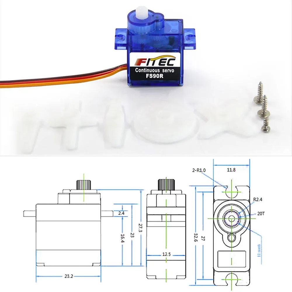 Feetech Mini FS90R مايكرو سيرف - مراجعة Rc Hobby Products وسعره