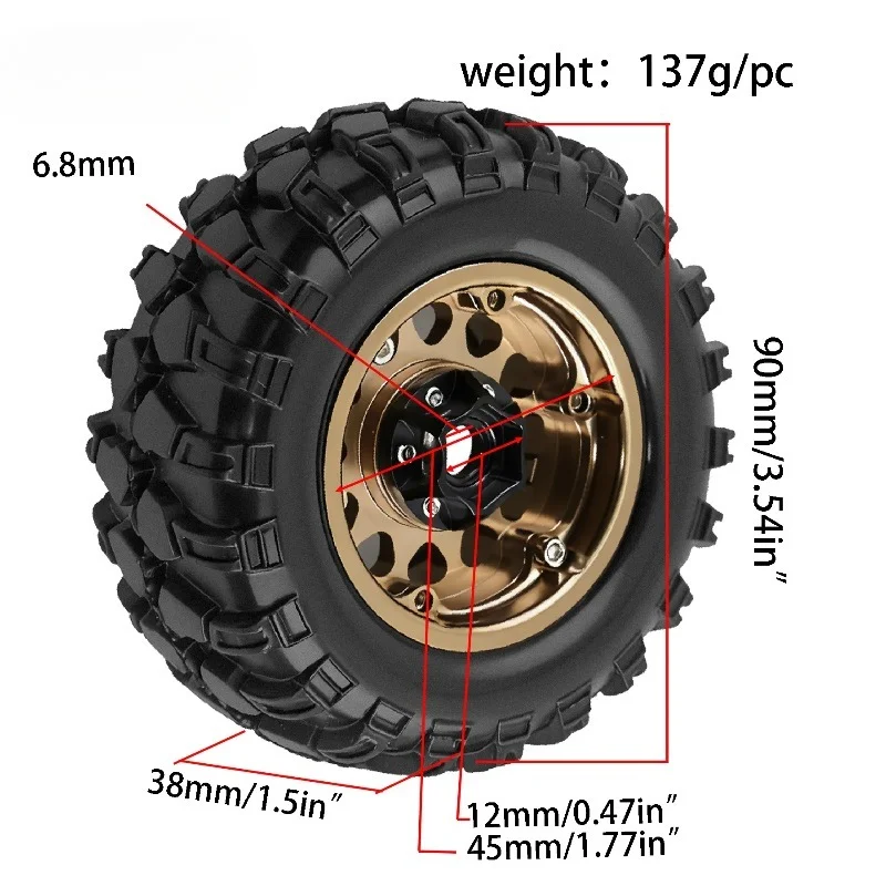 4 قطع جنوط عجلات RC مقاس 1.9 ب - مراجعة Wheel Rim Rc وسعره