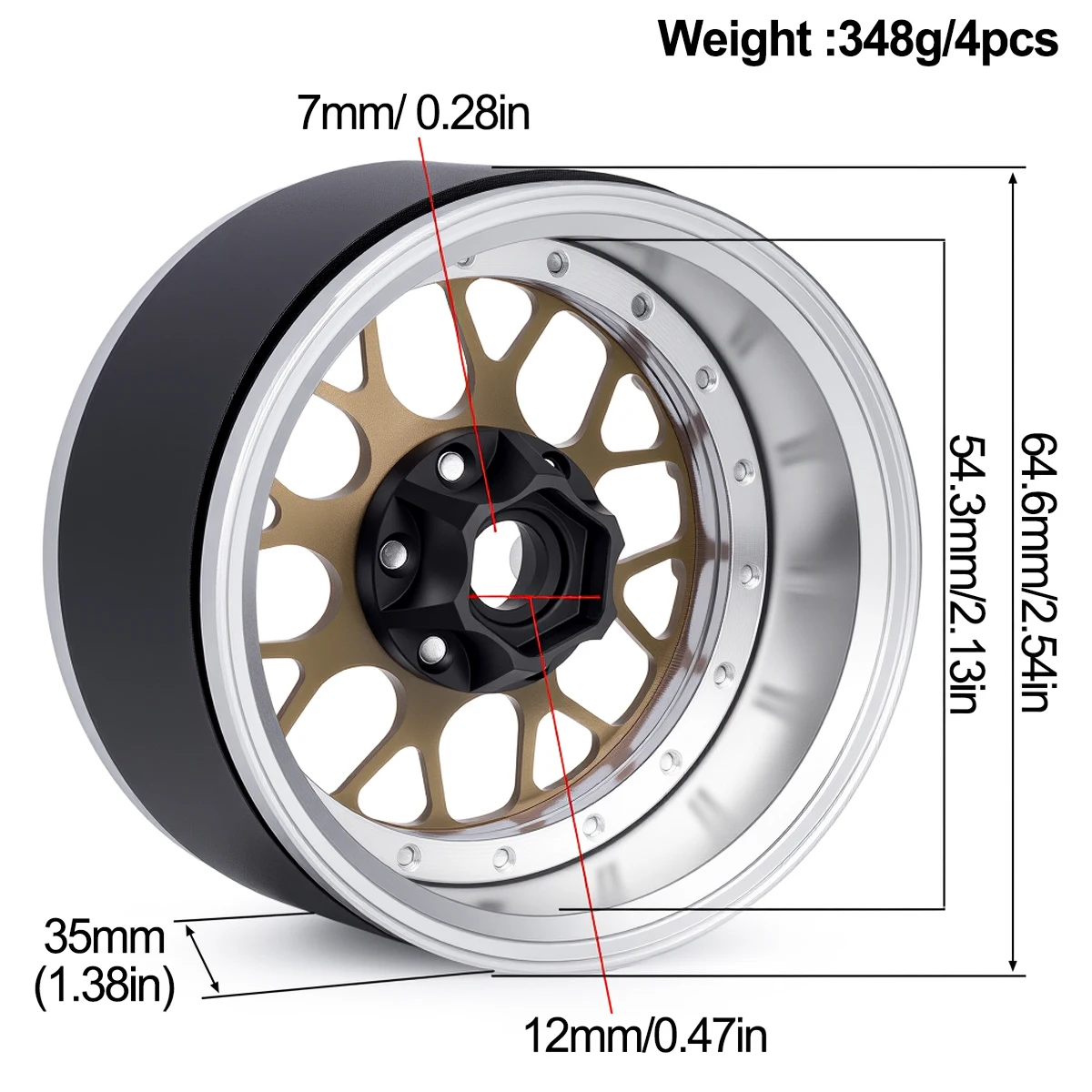 2.2 بوصة الألومنيوم Beadlock ع - مراجعة Wheel Rim Rc وسعره