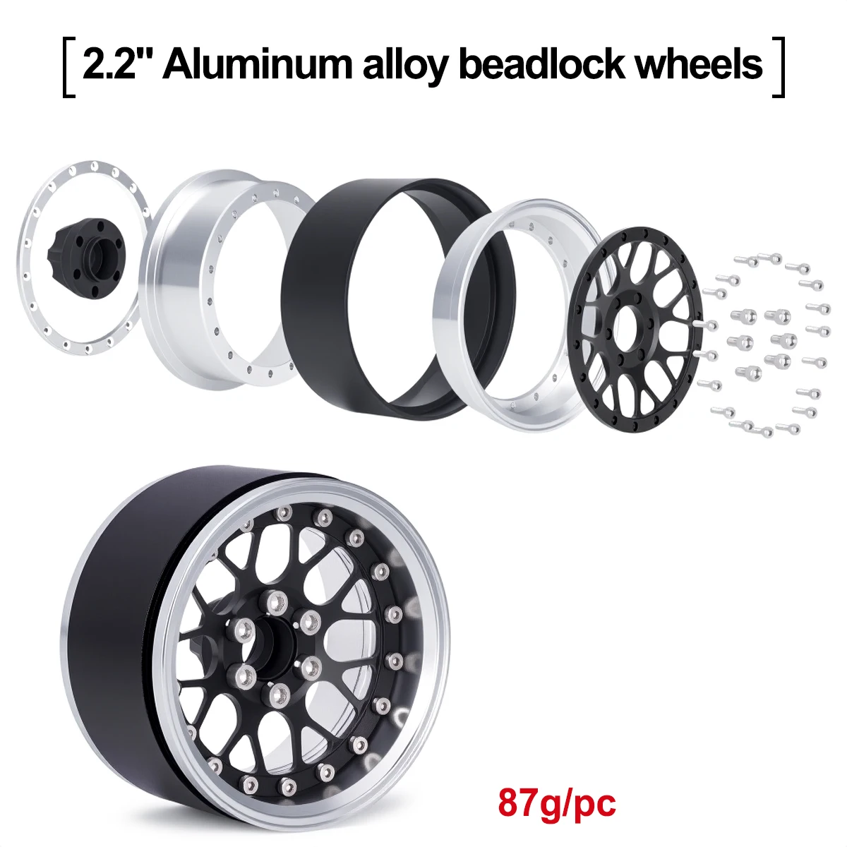 2.2 بوصة الألومنيوم Beadlock ع - مراجعة Wheel Rim Rc وسعره